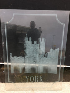 'YORK CASTLE' Acid Etched And Sandblasted Glass Panel