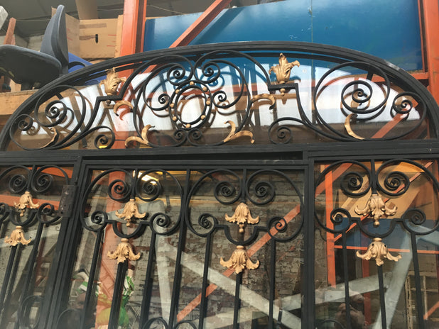 1920s Glazed Ornate Iron Entrance Archway With Door Handmade Real Quality