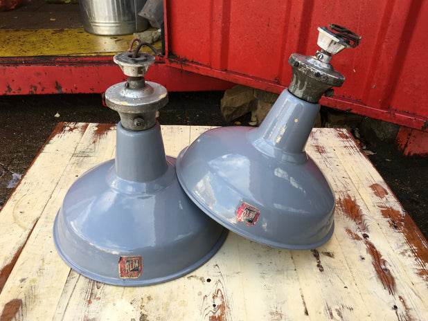 Vintage Benjamin Factory Industrial Enamel Lamps Different Sizes Available