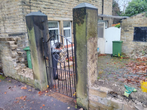 Pair Of Reclaimed Yorkstone Yorkshire Stone Gateposts