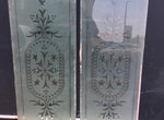 ORIGINAL VICTORIAN ROLLED BRILLIANT CUT ORNATE ETCHED GLASS PANEL