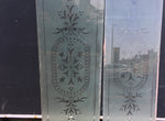 ORIGINAL VICTORIAN ROLLED BRILLIANT CUT ORNATE ETCHED GLASS PANEL