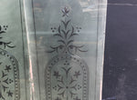 ORIGINAL VICTORIAN ROLLED BRILLIANT CUT ORNATE ETCHED GLASS PANEL