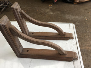 Vintage Hand Made Mahogany Wall Brackets 3 Available