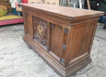 LARGE ANTIQUE CARVED OAK CHURCH ALTER TABLE CHAPEL FURNITURE