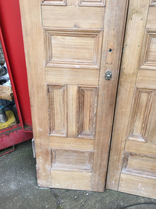VICTORIAN DOUBLE CHURCH DOORS RECLAIMED ANTIQUE C1900 PITCH PINE
