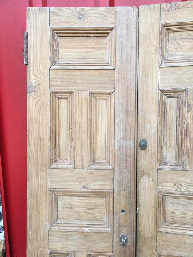 VICTORIAN DOUBLE CHURCH DOORS RECLAIMED ANTIQUE C1900 PITCH PINE