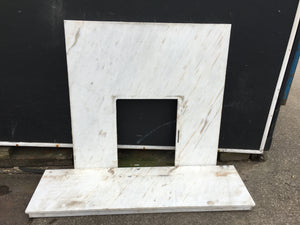 White Marble Fire Insert And Hearth
