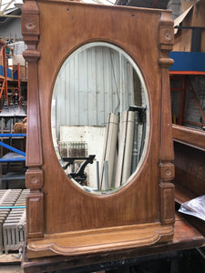 Vintage Pine Hall Way Mirror With Shelf Unit Reclaimed