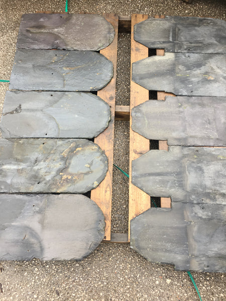 RECLAIMED SHAPED ROOFING SLATES - ARROWHEAD-FISHTAIL-ARCHED-ROUND