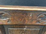 Antique Carved Oak Settle Hall Seat Monks Bench Needs Restoration