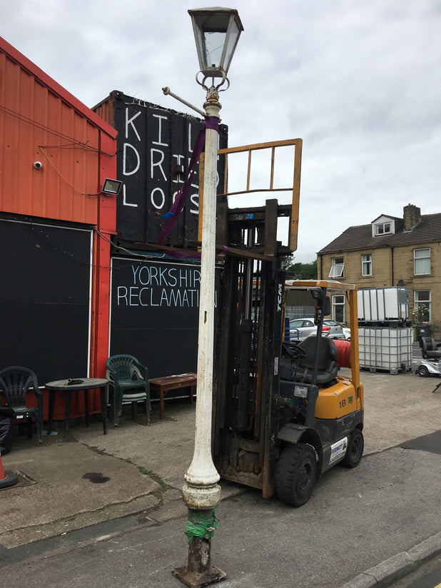 Victorian Cast Iron Lampost 3.9 Metre With Lantern & Ladder Post
