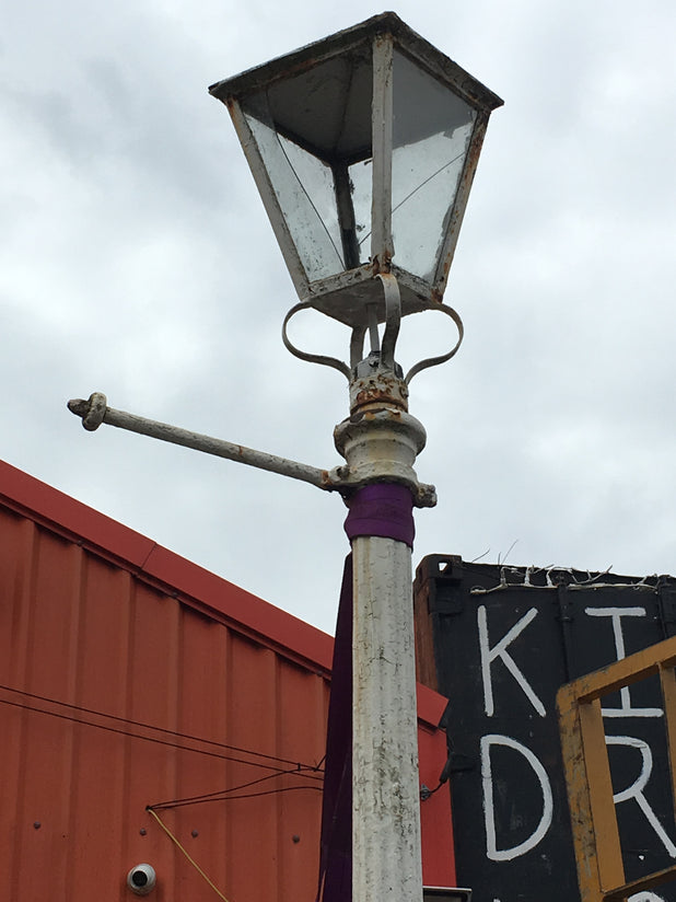 Victorian Cast Iron Lampost 3.9 Metre With Lantern & Ladder Post