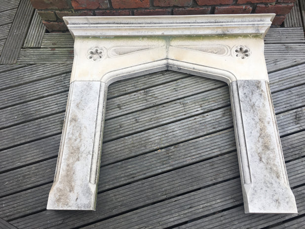 Gothic Limestone Fireplace