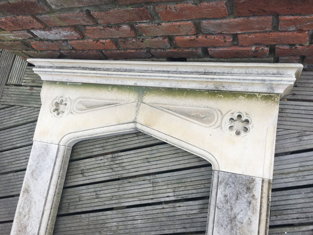 Gothic Limestone Fireplace
