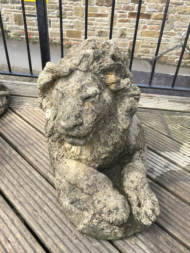 Two Reconstituted Stone Lions