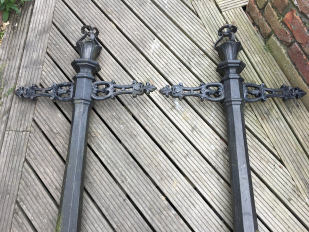 Two Victorian Cast Iron Lamp Posts