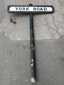 Cast Iron Sign with Pole - 'York Road'