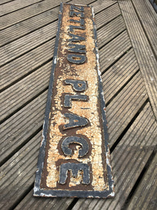 Cast Iron Sign 'Zetland Place' 