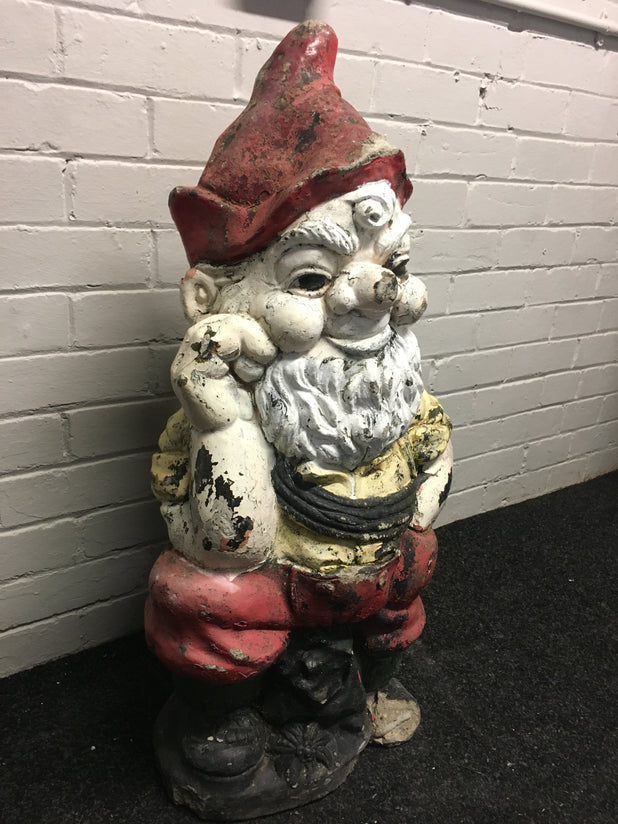 Large Antique Vintage Garden Gnome Statue