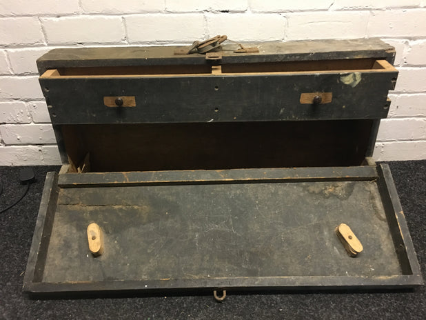 Vintage Wood Carpenters Tool Box Chest