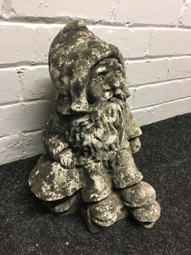 Vintage Garden Gnome Statue Reclaimed