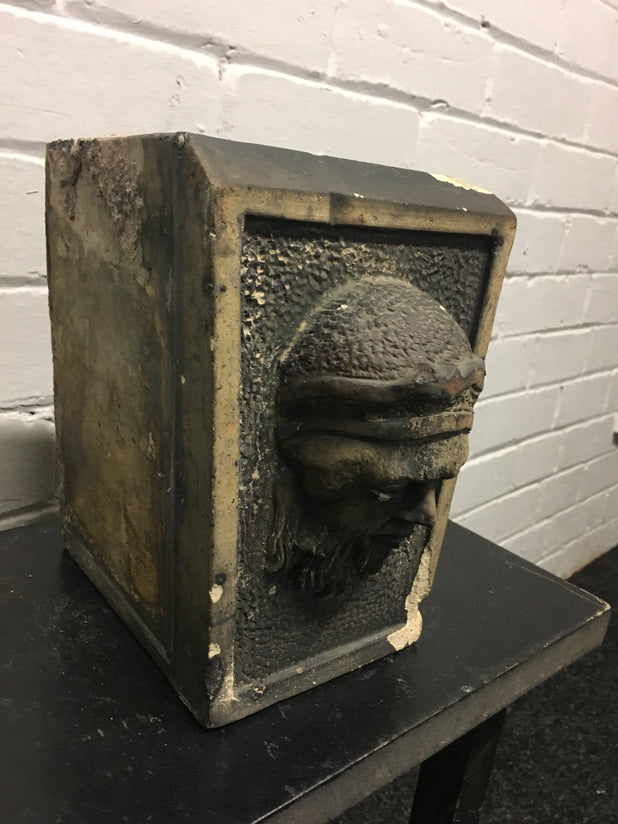 Antique Terracotta Keystone Head Sculpture