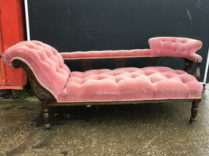 Antique Victorian Upholstered Chaise Longue