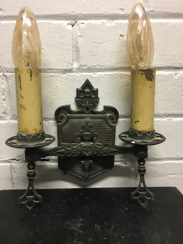 Antique Gothic Style Victorian Double Wall Lamp