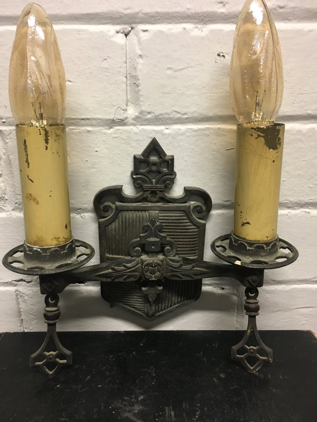Antique Gothic Style Victorian Double Wall Lamp