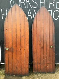Antique Gothic Arched Doors Pitch Pine Reclaimed
