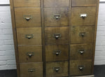 Vintage Oak 15-Drawer Filing Cabinet/ Haberdashery Cabinet