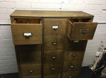 Vintage Oak 15-Drawer Filing Cabinet/ Haberdashery Cabinet