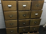 Vintage Oak 15-Drawer Filing Cabinet/ Haberdashery Cabinet