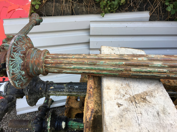 Victorian Decorative Cast Iron Lamp Posts Dated 1848 With Yorkshire Rose