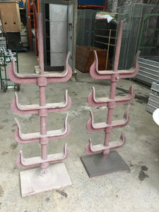 Vintage Freestanding Cowhorn Style Cast Iron Stands From Old Yorkshire Forge In Otley