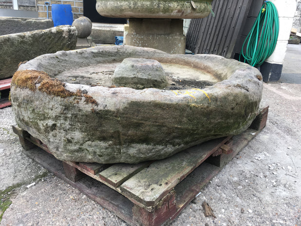 Reclaimed Yorkshire Grit stone Mexican Hat pig trough